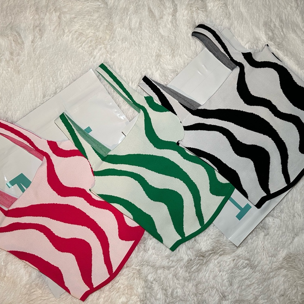 Trendy Zebra Print Knit Tank Tops